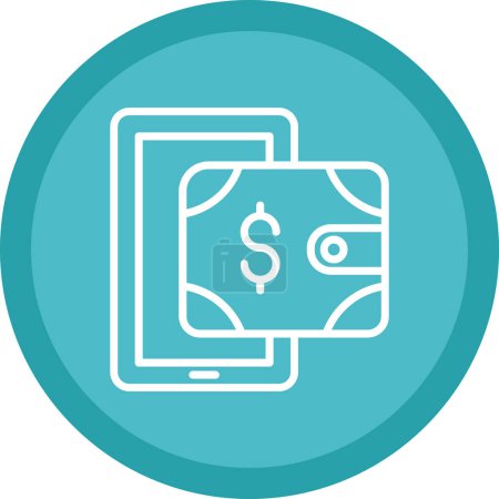 Ilustración de Icono de billetera digital, vector ilustración diseño simple - Imagen libre de derechos