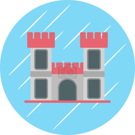 Téléchargez les illustrations : Castle icon, vector illustration simple design - en licence libre de droit