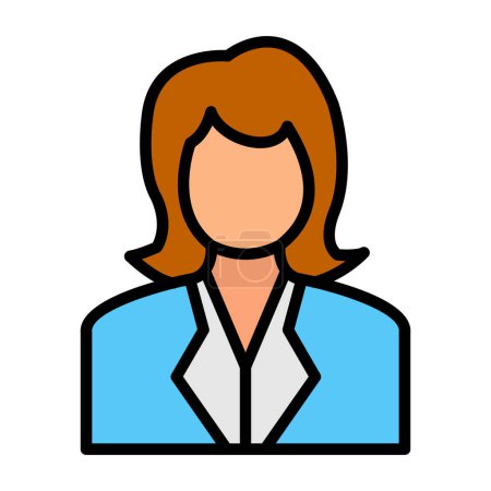 Téléchargez les illustrations : Vecteur d'icône avatar femelle - en licence libre de droit