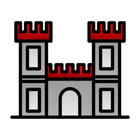 Téléchargez les illustrations : Castle icon, vector illustration simple design - en licence libre de droit
