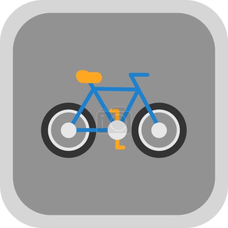 Téléchargez les illustrations : Illustration vectorielle de vélo icône plate - en licence libre de droit