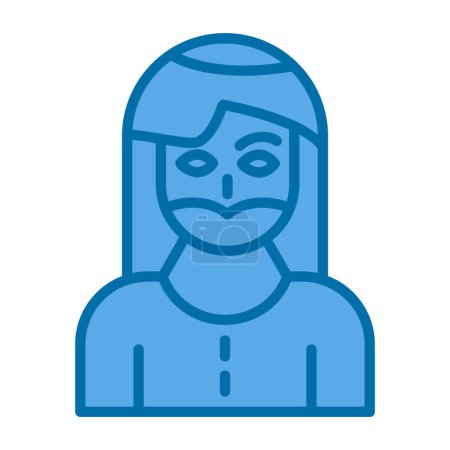 Bearded woman icon, vector illustration