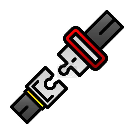 Ilustración de Cinturón de seguridad icono plano, vector de ilustración - Imagen libre de derechos