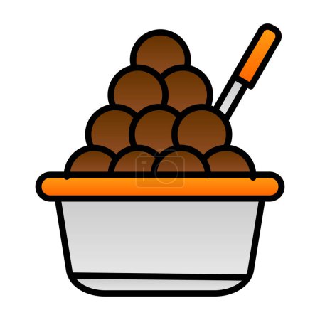 Illustration for Bowl with meatballs, vector illustration - Royalty Free Image