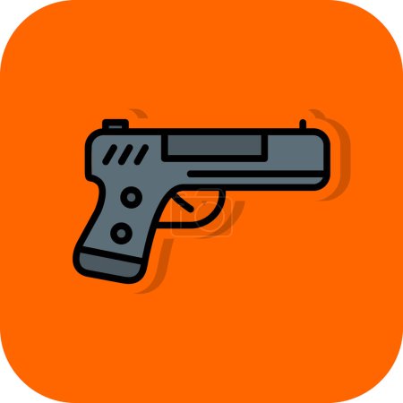 Illustration for Flat gun vector flat color icon - Royalty Free Image