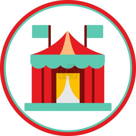 Zirkuszelt Symbol einfaches Design Illustration Hintergrund