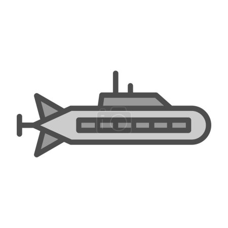 Téléchargez les illustrations : Icône de glyphe vectoriel sous-marin - en licence libre de droit