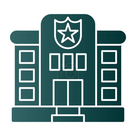 Illustration for Police station web icon, vector illustration - Royalty Free Image