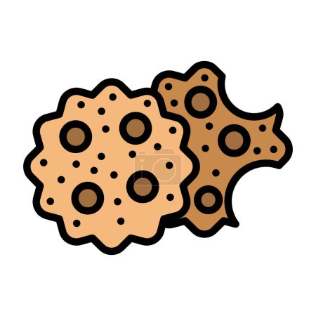 Téléchargez les illustrations : Icône cookies, illustration vectorielle design simple - en licence libre de droit
