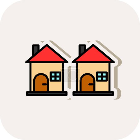 Illustration for Houses icon modern simple illustration - Royalty Free Image