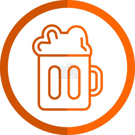 Téléchargez les illustrations : Tasse à bière icône dans un style plat - en licence libre de droit