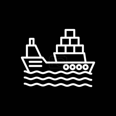 Téléchargez les illustrations : Ship icon, vector illustration simple design - en licence libre de droit