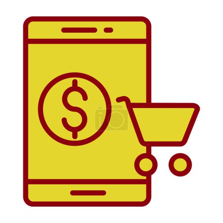 Ilustración de Tableta con icono del carrito de la compra, tienda en línea, ilustración vectorial - Imagen libre de derechos