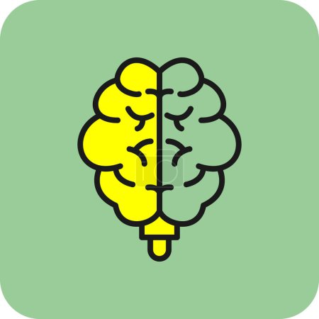 Téléchargez les illustrations : Icône du cerveau, illustration vectorielle - en licence libre de droit