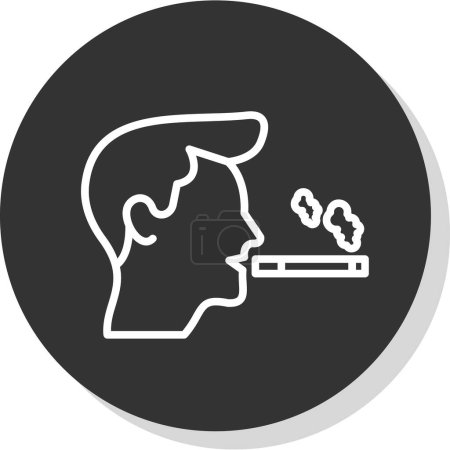 Ilustración de Hombre fumar icono vector de cigarrillo - Imagen libre de derechos