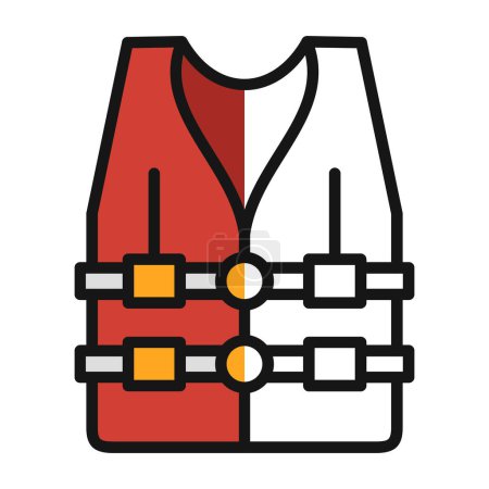 Ilustración de Chaleco salvavidas icono, vector ilustración diseño simple - Imagen libre de derechos