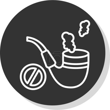 Téléchargez les illustrations : Icône de pipe à fumer, illustration vectorielle design simple - en licence libre de droit