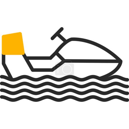 Téléchargez les illustrations : Icône plate motoneige, illustration vectorielle design simple - en licence libre de droit