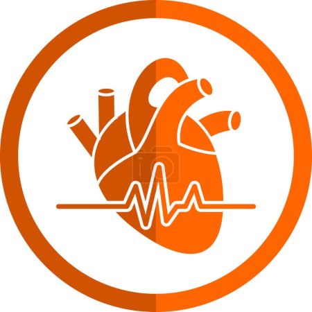 Téléchargez les illustrations : Icône de fréquence cardiaque, illustration vectorielle conception simple - en licence libre de droit