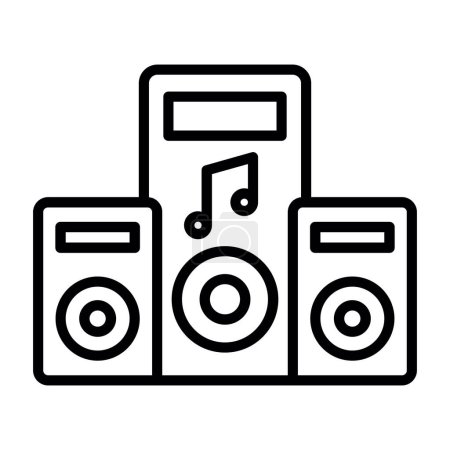 Illustration for Music speaker line icon - Royalty Free Image