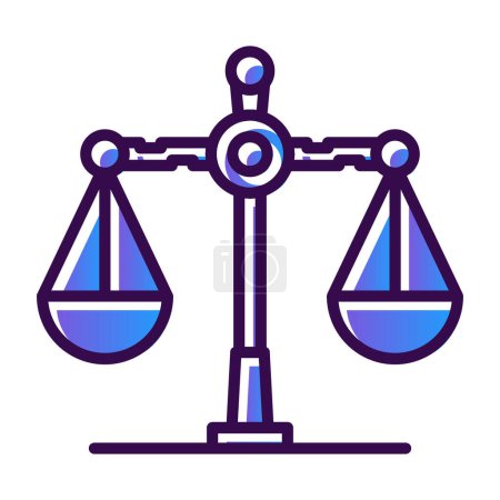 Téléchargez les illustrations : Symbole de justice illustration icône web - en licence libre de droit