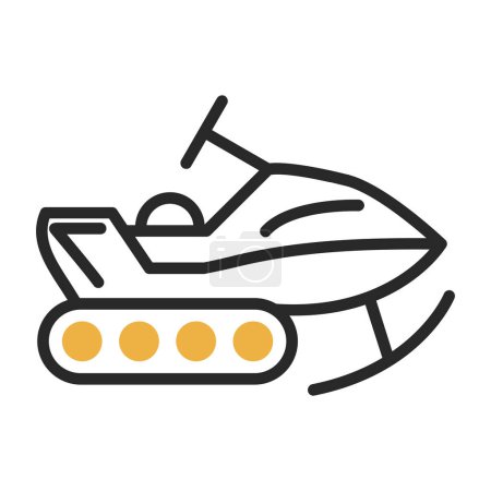 Ilustración de Icono de moto de nieve vector ilustración diseño simple - Imagen libre de derechos