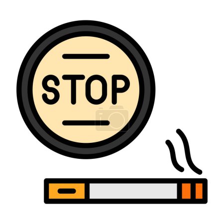 Ilustración de Gráfico plano dejar de fumar icono ilustración - Imagen libre de derechos