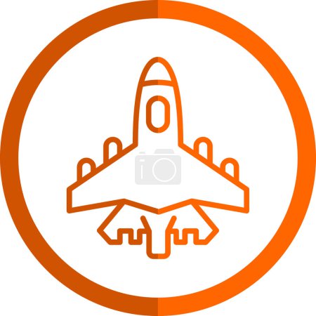 Ilustración de Icono de avión de combate, ilustración vectorial diseño simple - Imagen libre de derechos