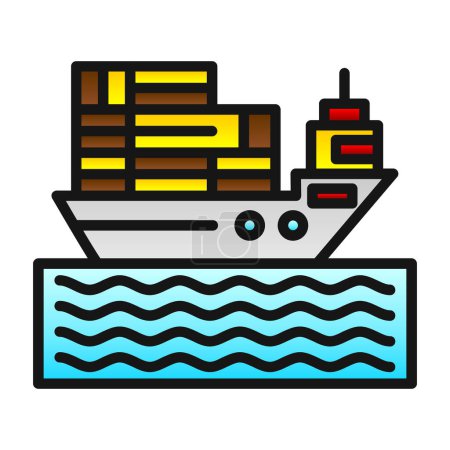 Illustration for Cargo ship icon, vector illustration - Royalty Free Image