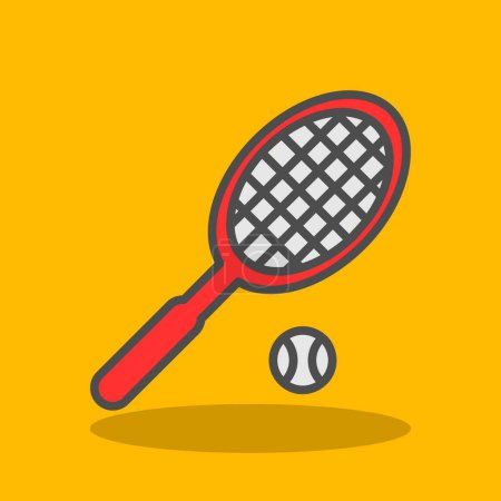 Illustration for Tennis racket icon. flat design - Royalty Free Image