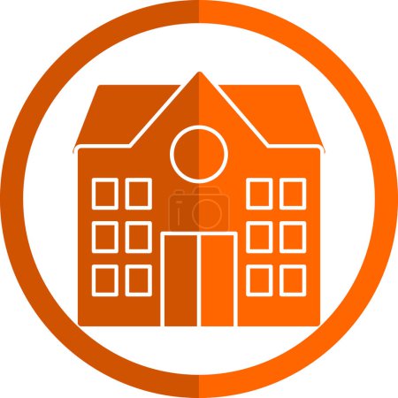 Illustration for School building icon vector illustration - Royalty Free Image