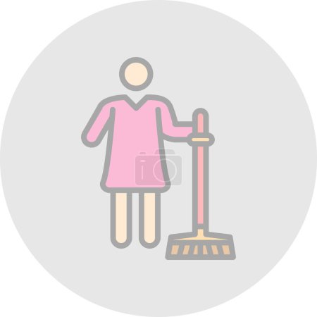Illustration for Charwoman, maid icon, vector illustration - Royalty Free Image