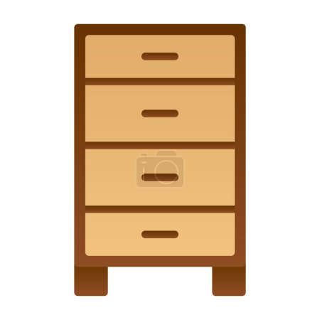 Illustration for Chest of drawers, furniture icon, simple illustration - Royalty Free Image