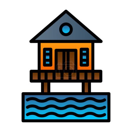 Ilustración de Ilustración vectorial de Beach hut icono - Imagen libre de derechos