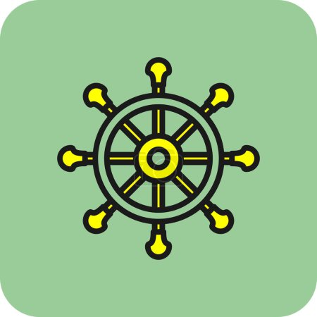 Ilustración de Icono del volante. ilustración simple del icono de vector de rueda para la web - Imagen libre de derechos
