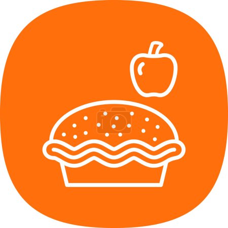Illustration for Apple pie icon simple symbol design illustration - Royalty Free Image