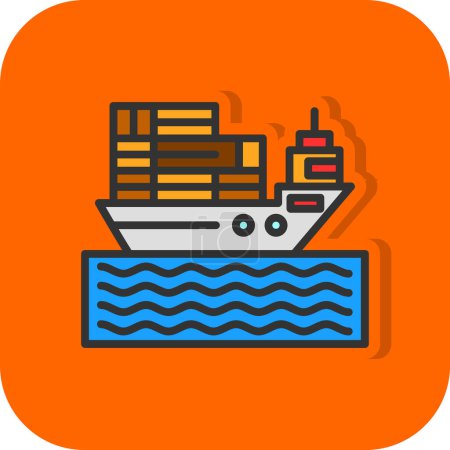 Illustration for Cargo ship icon, vector illustration - Royalty Free Image