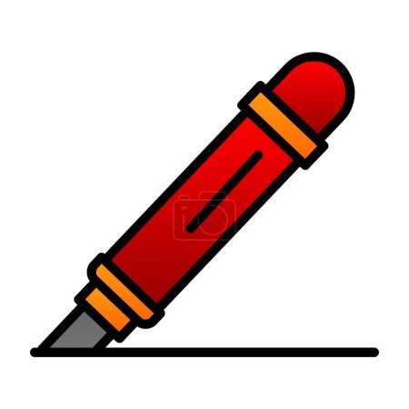Téléchargez les illustrations : Icône de stylo marqueur, illustration vectorielle design simple - en licence libre de droit