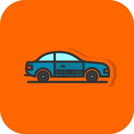 Téléchargez les illustrations : Auto voiture icône web illustration simple - en licence libre de droit