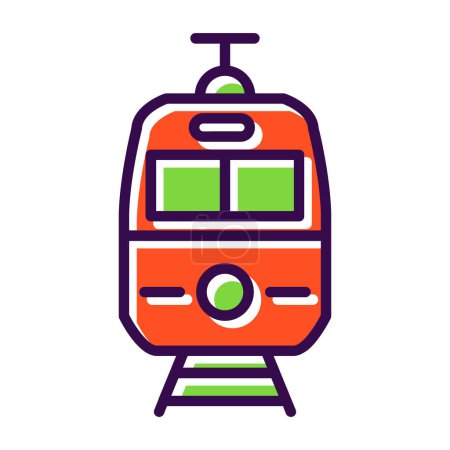 Téléchargez les illustrations : Icône de train, illustration vectorielle design simple - en licence libre de droit