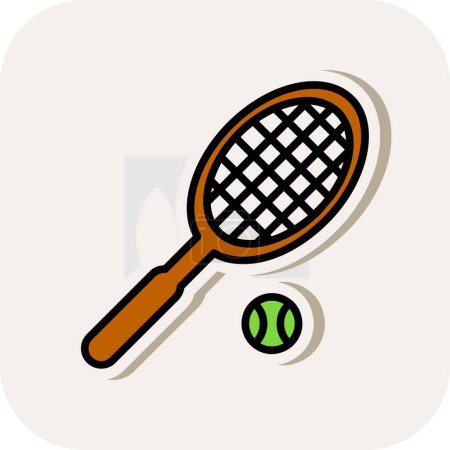 Illustration for Tennis racket icon. flat design - Royalty Free Image