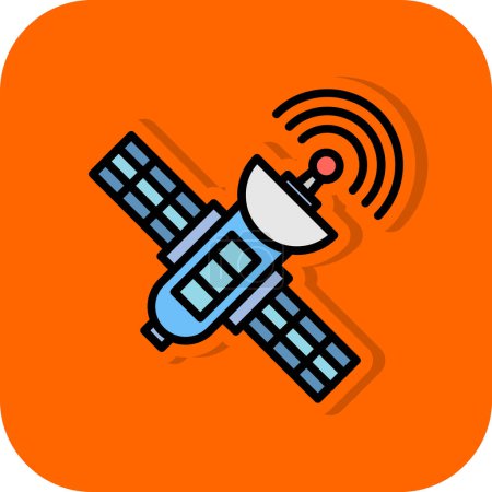 Ilustración de Satellite icon, vector illustration simple design - Imagen libre de derechos