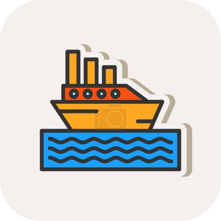 Ferryboat icon, vector illustration simple design background 