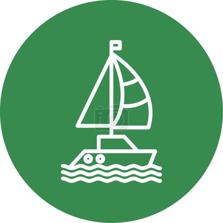 Illustration for Sailboat vector color icon - Royalty Free Image