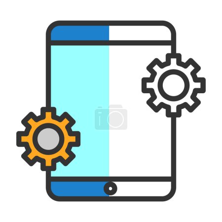Ilustración de Icono de la aplicación móvil, ilustración vectorial diseño simple - Imagen libre de derechos