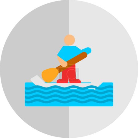 Illustration for Paddle surf flat icon simple design illustration - Royalty Free Image