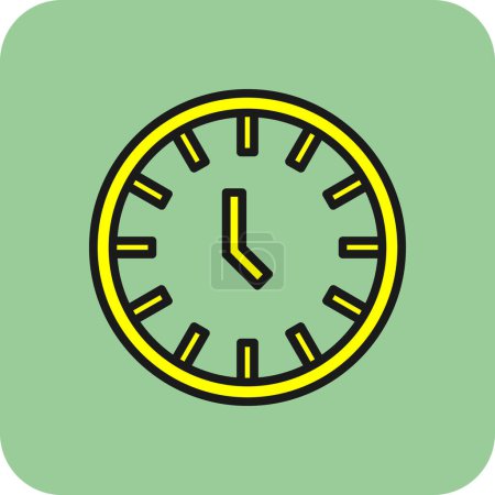 Téléchargez les illustrations : Icône de l'horloge, illustration vectorielle design simple - en licence libre de droit