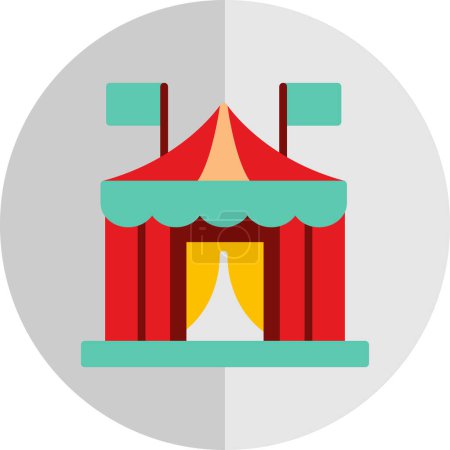 Téléchargez les illustrations : Icône de tente de cirque illustration de conception simple - en licence libre de droit