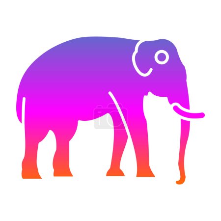 Téléchargez les illustrations : Icône éléphant, illustration vectorielle design simple - en licence libre de droit