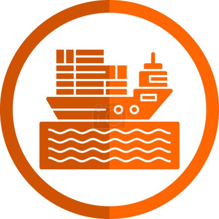 Ilustración de Icono de barco de carga, ilustración de vectores - Imagen libre de derechos